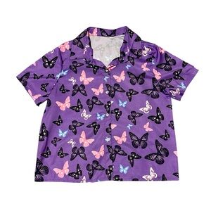 Butterfly button down top